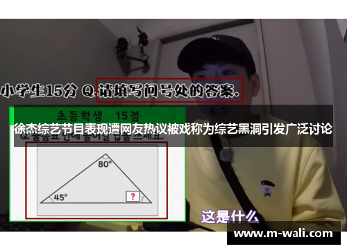 徐杰综艺节目表现遭网友热议被戏称为综艺黑洞引发广泛讨论