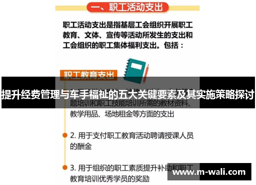 提升经费管理与车手福祉的五大关键要素及其实施策略探讨