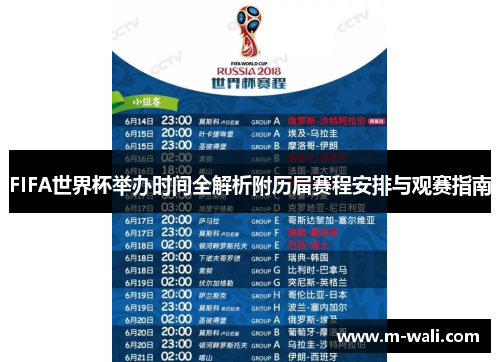 FIFA世界杯举办时间全解析附历届赛程安排与观赛指南